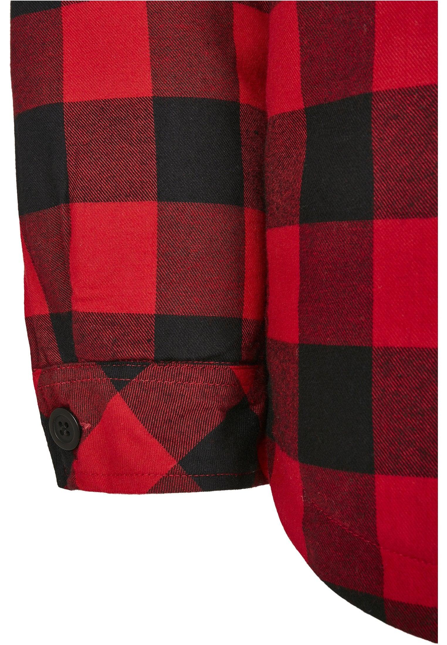 Padded Check Flannel Shirt Black/Red - RAVARCAM APPAREL