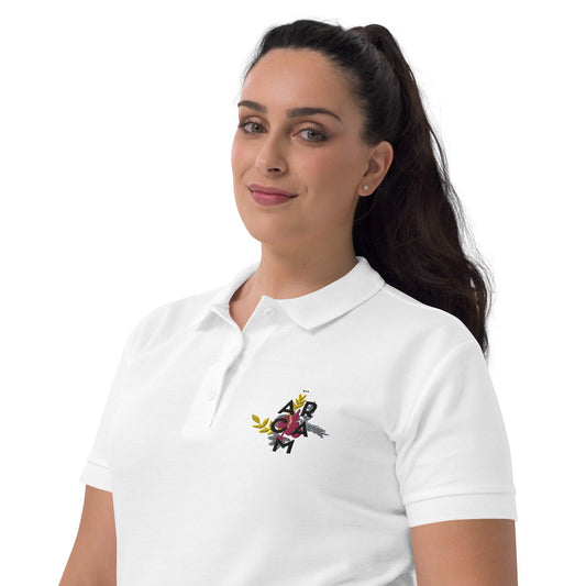 ArcambFlower Embroidered Women's Polo Shirt - RAVARCAM APPAREL