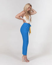 Blue Women's Belted Tapered Pants - RAVARCAM APPAREL