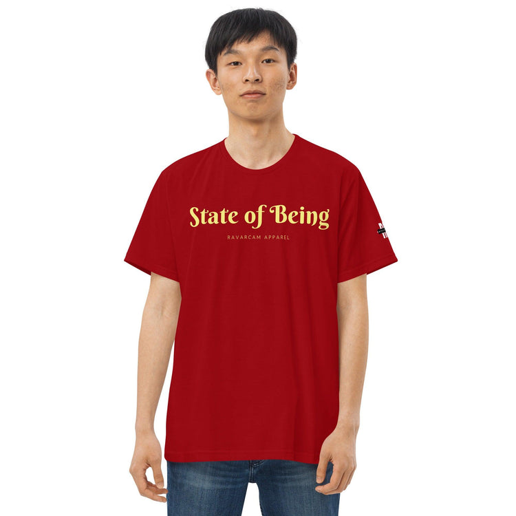State of Being. Men's fitted straight cut t-shirt - RAVARCAM APPAREL