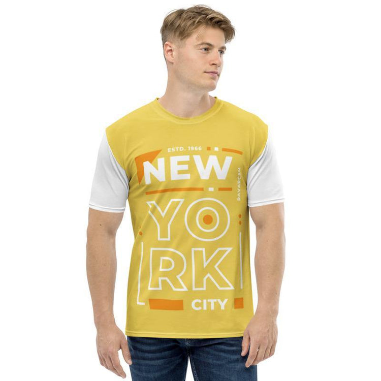 Yellow NYC Men's T-shirt - RAVARCAM APPAREL